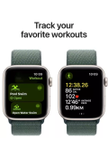 Apple Watch SE (2024) GPS 40mm Starlight Aluminium Case with Lake Green Sport Loop (MXEH3)